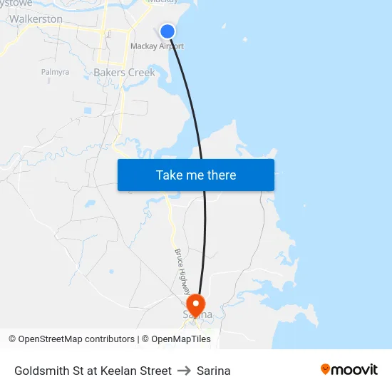 Goldsmith St at Keelan Street to Sarina map