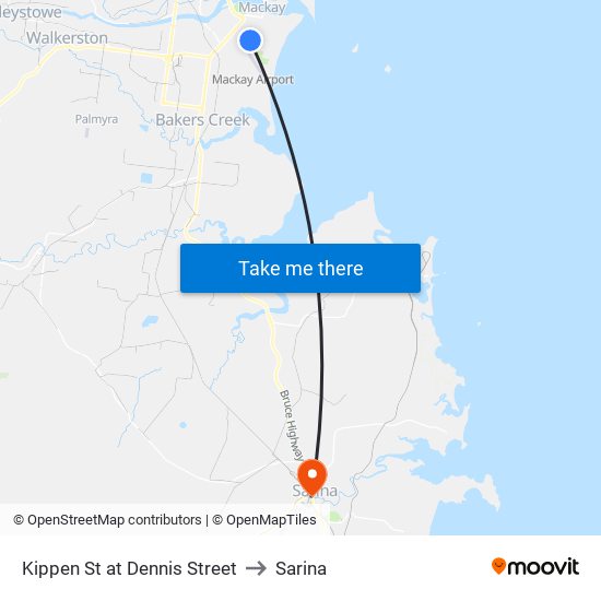 Kippen St at Dennis Street to Sarina map