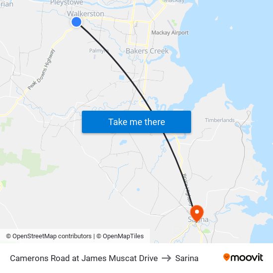 Camerons Road at James Muscat Drive to Sarina map