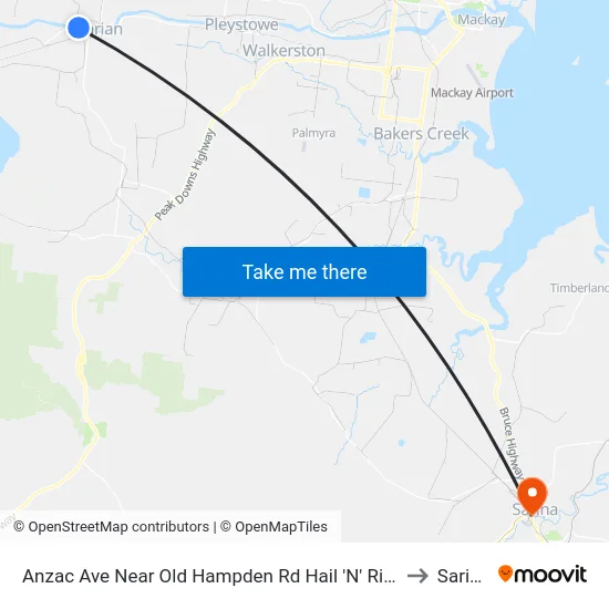 Anzac Ave Near Old Hampden Rd Hail 'N' Ride to Sarina map