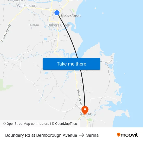 Boundary Rd at Bernborough Avenue to Sarina map