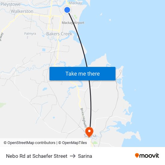 Nebo Rd at Schaefer Street to Sarina map