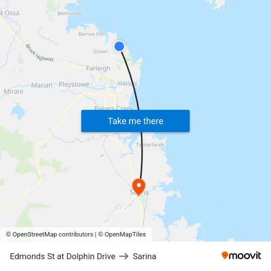 Edmonds St at Dolphin Drive to Sarina map