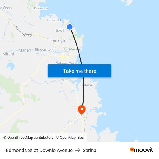 Edmonds St at Downie Avenue to Sarina map
