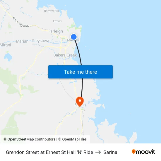 Grendon Street at Ernest St Hail 'N' Ride to Sarina map