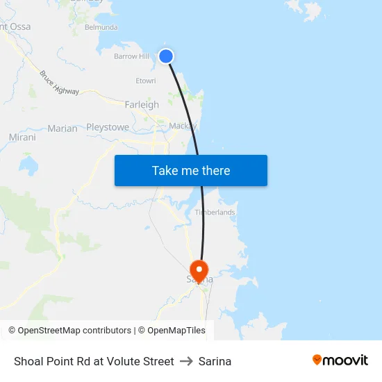Shoal Point Rd at Volute Street to Sarina map