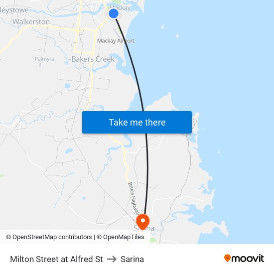 Milton Street at Alfred St to Sarina map