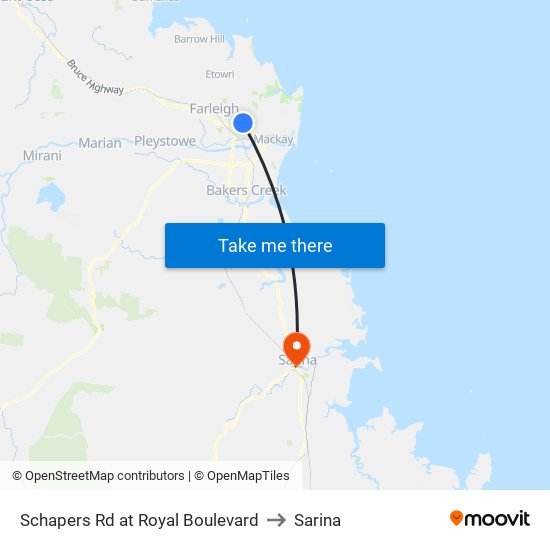 Schapers Rd at Royal Boulevard to Sarina map