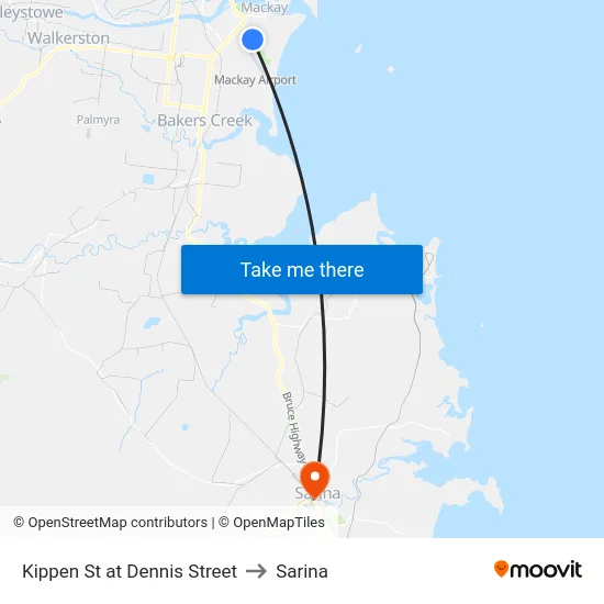 Kippen St at Dennis Street to Sarina map