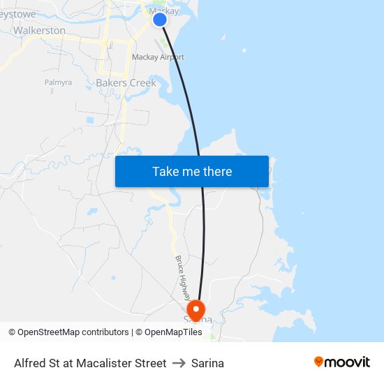 Alfred St at Macalister Street to Sarina map