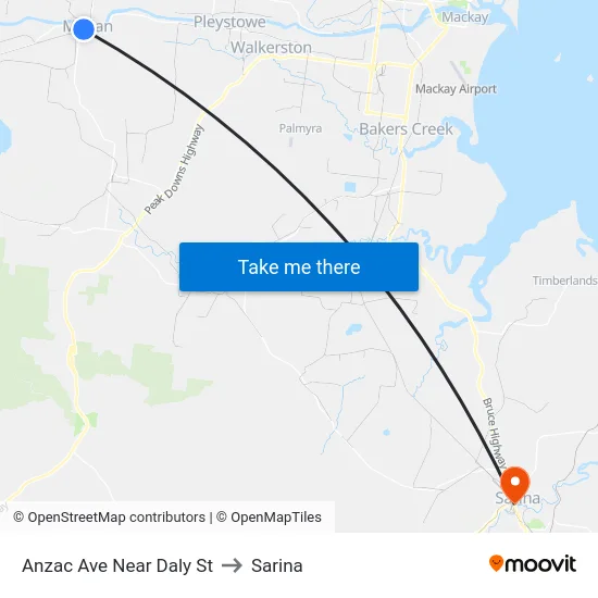Anzac Ave Near Daly St to Sarina map