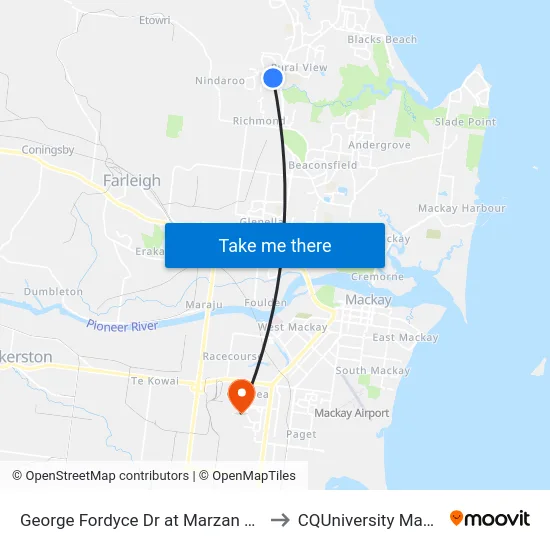 George Fordyce Dr at Marzan Street to CQUniversity Mackay map