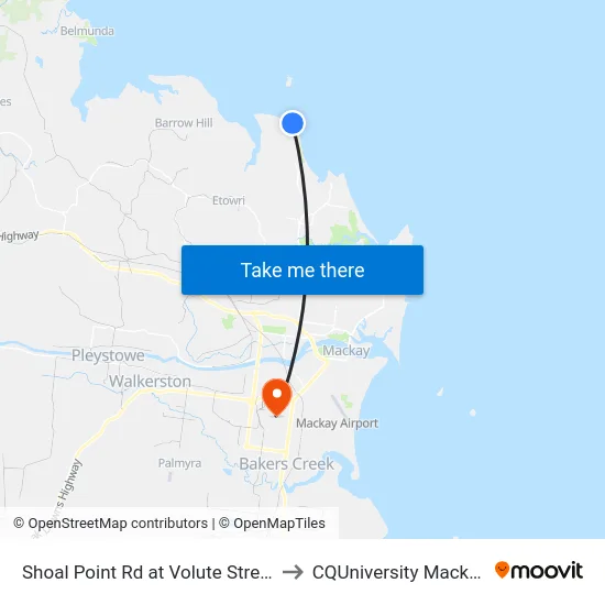 Shoal Point Rd at Volute Street to CQUniversity Mackay map