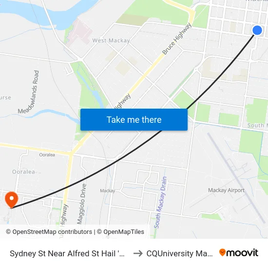 Sydney St Near Alfred St Hail 'N' Ride to CQUniversity Mackay map