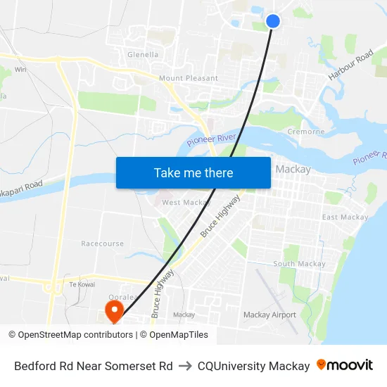 Bedford Rd Near Somerset Rd to CQUniversity Mackay map