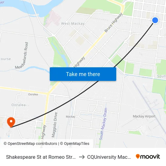 Shakespeare St at Romeo Street to CQUniversity Mackay map