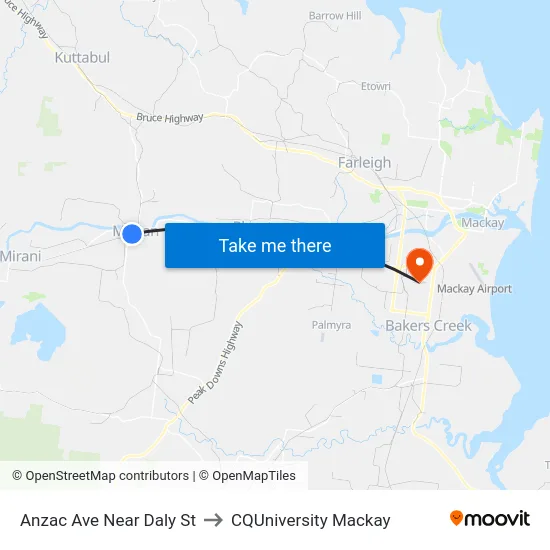 Anzac Ave Near Daly St to CQUniversity Mackay map