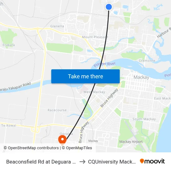 Beaconsfield Rd at Deguara Dr to CQUniversity Mackay map