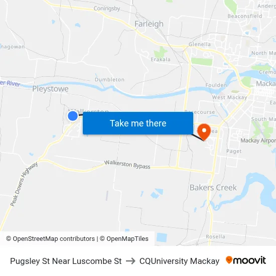 Pugsley St Near Luscombe St to CQUniversity Mackay map