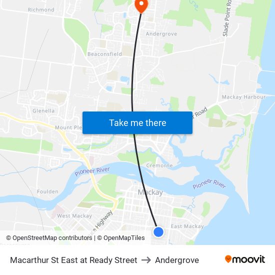 Macarthur St East at Ready Street to Andergrove map