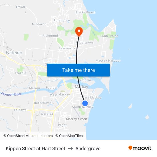 Kippen Street at Hart Street to Andergrove map