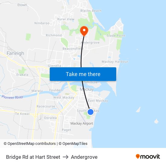 Bridge Rd at Hart Street to Andergrove map