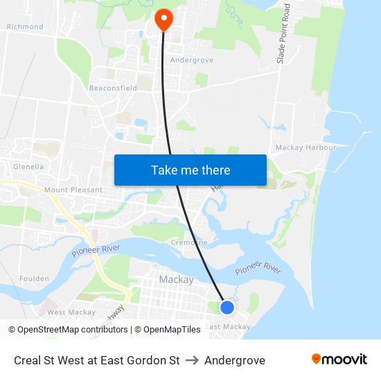 Creal St West at East Gordon St to Andergrove map