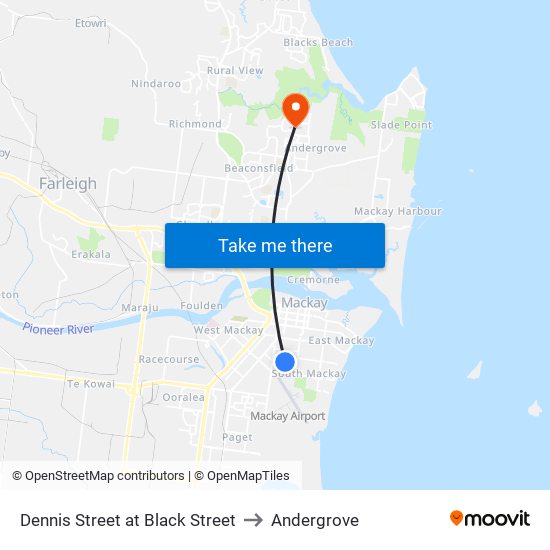 Dennis Street at Black Street to Andergrove map