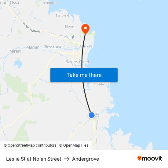 Leslie St at Nolan Street to Andergrove map