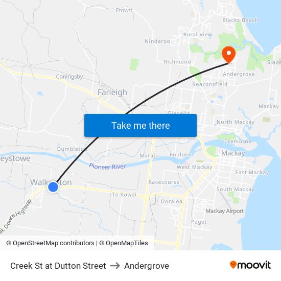 Creek St at Dutton Street to Andergrove map