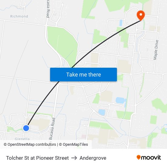 Tolcher St at Pioneer Street to Andergrove map