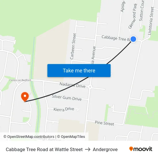 Cabbage Tree Road at Wattle Street to Andergrove map