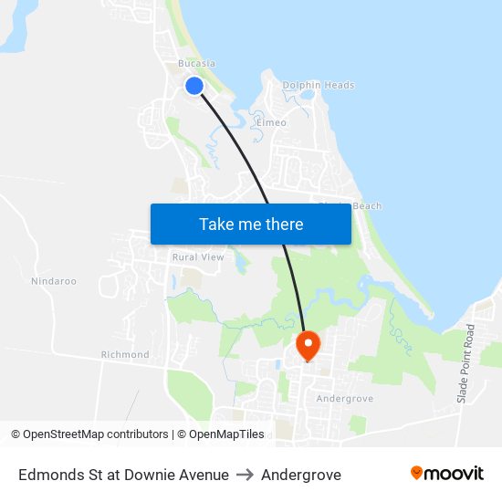 Edmonds St at Downie Avenue to Andergrove map