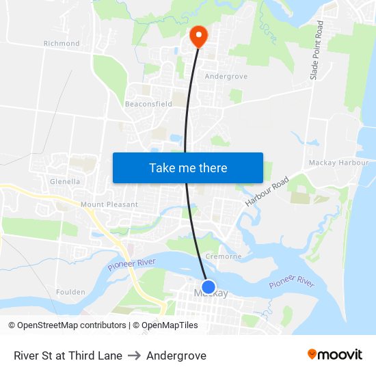River St at Third Lane to Andergrove map