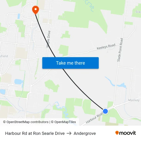 Harbour Rd at Ron Searle Drive to Andergrove map