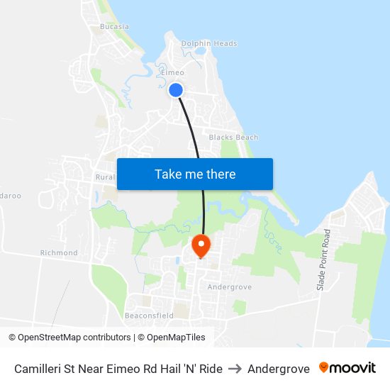 Camilleri St Near Eimeo Rd Hail 'N' Ride to Andergrove map