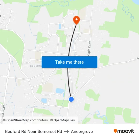 Bedford Rd Near Somerset Rd to Andergrove map