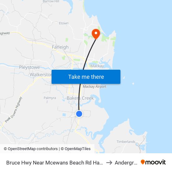 Bruce Hwy Near Mcewans Beach Rd Hail 'N' Ride to Andergrove map