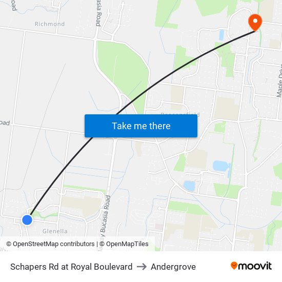 Schapers Rd at Royal Boulevard to Andergrove map