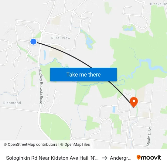 Sologinkin Rd Near Kidston Ave Hail 'N' Ride to Andergrove map