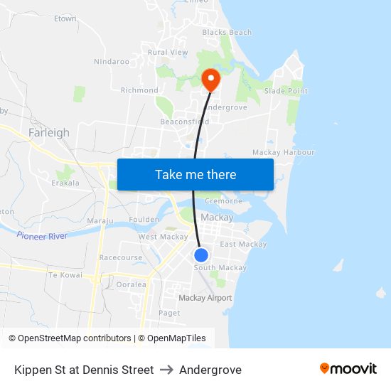 Kippen St at Dennis Street to Andergrove map