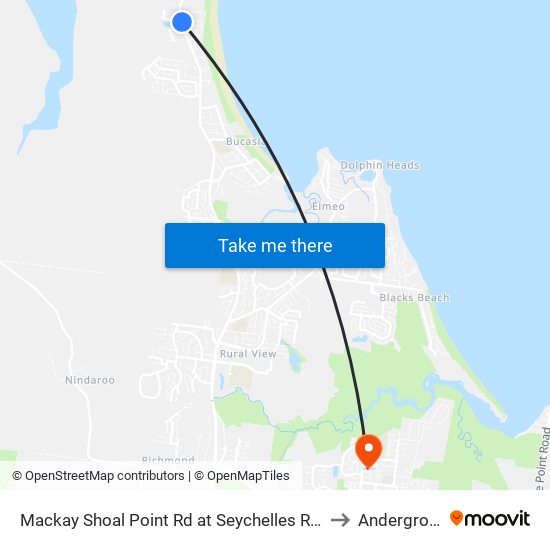Mackay Shoal Point Rd at Seychelles Road to Andergrove map