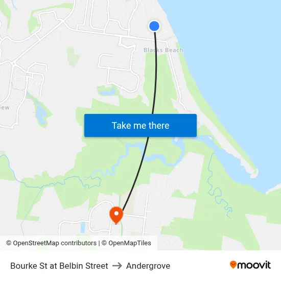 Bourke St at Belbin Street to Andergrove map