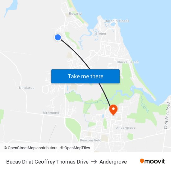 Bucas Dr at Geoffrey Thomas Drive to Andergrove map
