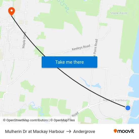 Mulherin Dr at Mackay Harbour to Andergrove map