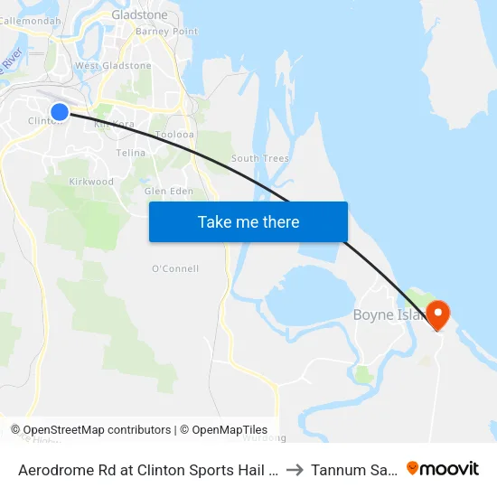 Aerodrome Rd at Clinton Sports Hail 'N' Ride to Tannum Sands map