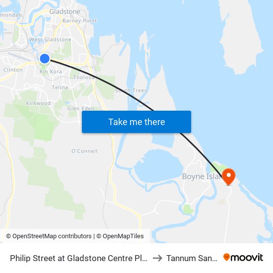 Philip Street at Gladstone Centre Plaza to Tannum Sands map