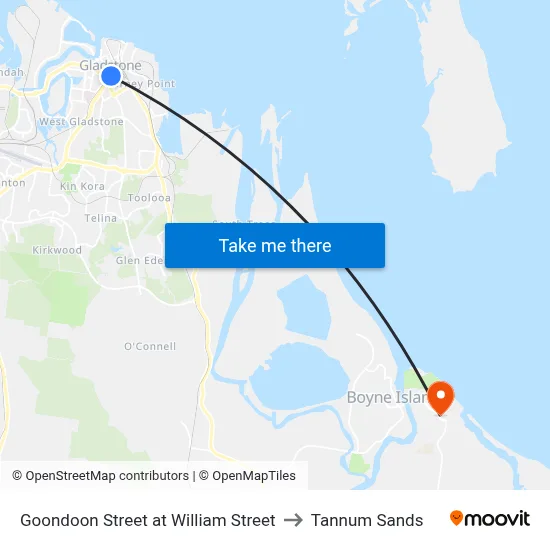 Goondoon Street at William Street to Tannum Sands map