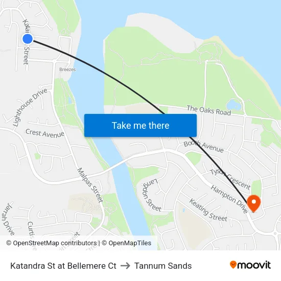 Katandra St at Bellemere Ct to Tannum Sands map