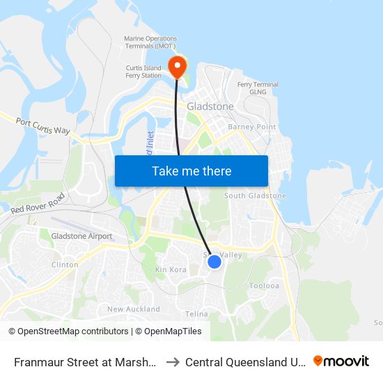 Franmaur Street at Marshall Avenue to Central Queensland University map